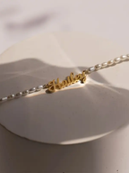 COLLAR CON NOMBRE CLÁSICO + PERLAS NATURALES MEDIANAS