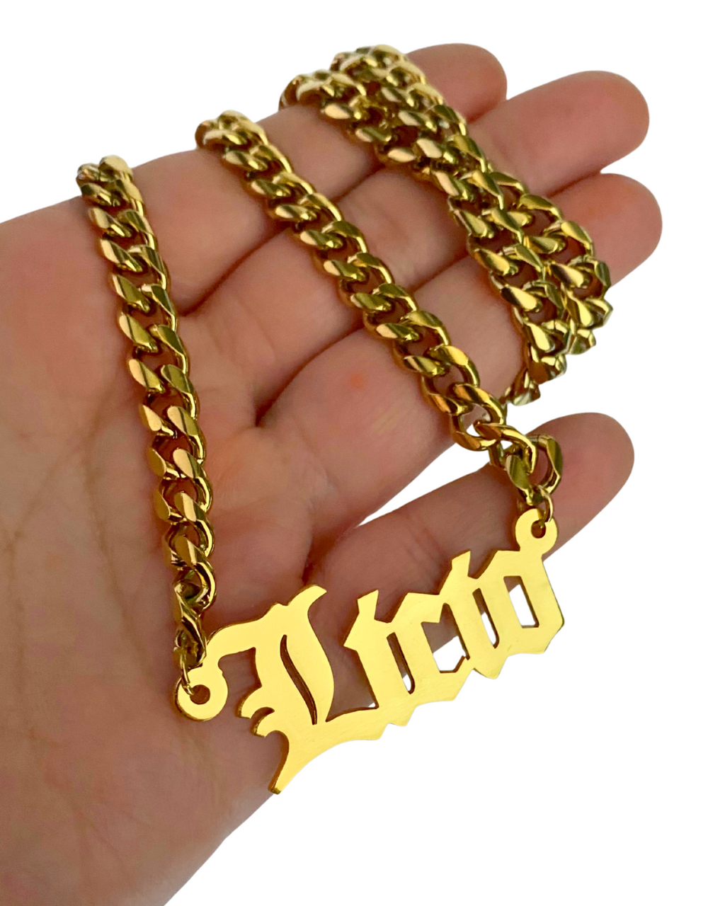 COLLAR CON NOMBRE Y CADENA GRUESA