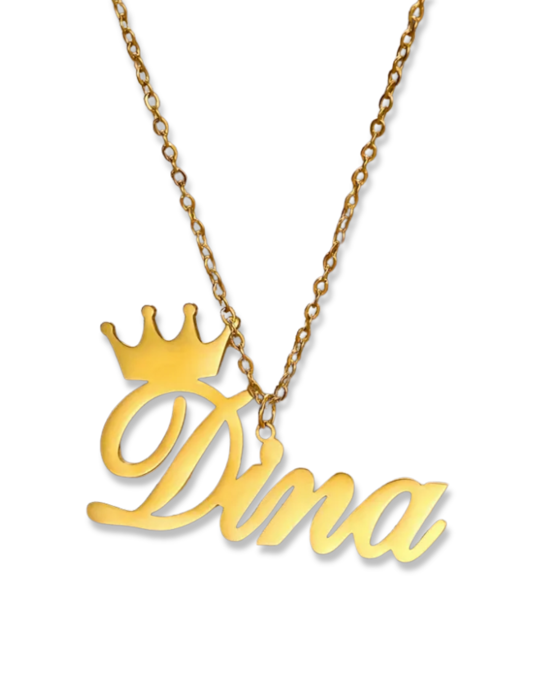 COLLAR CON NOMBRE Y CORONA EN INICIAL