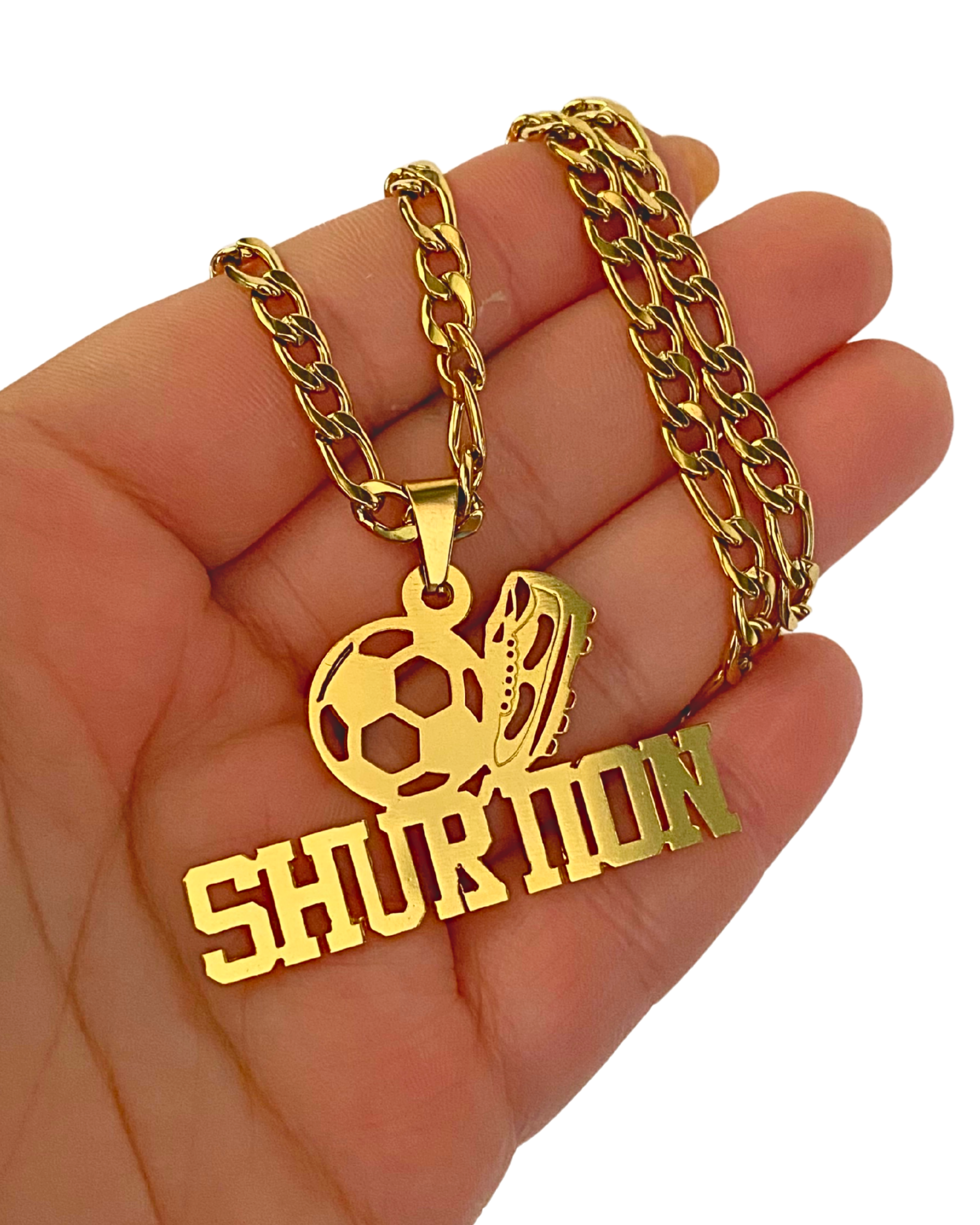 COLLAR CON NOMBRE Y PELOTA DE FUTBOL Y GUAYO/CHIMPUN