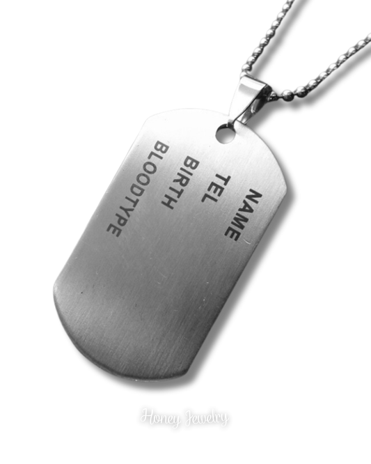 Collar Placa militar - Personalizado con datos personales