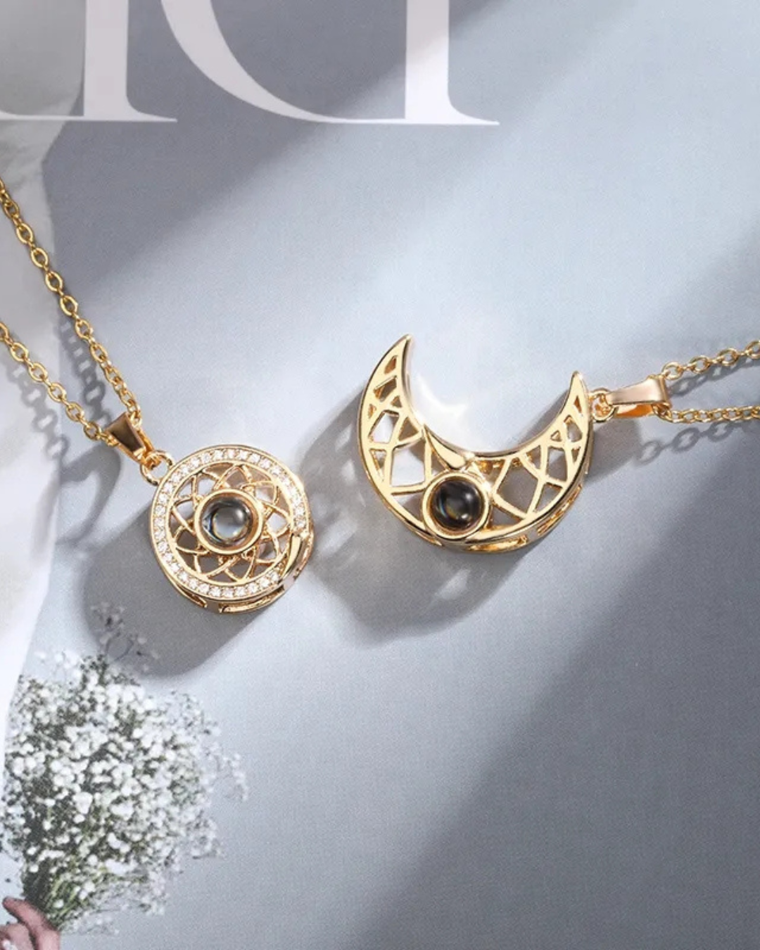 Collares para pareja sol y luna