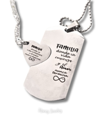 Large plate necklace + small heart plate