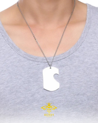 Large plate necklace + small heart plate