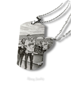 Large plate necklace + small heart plate