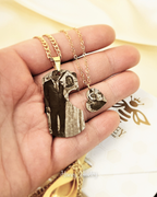 Large plate necklace + small heart plate