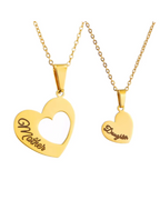 COLLAR DUO DE CORAZONES MAMÁ E HIJA