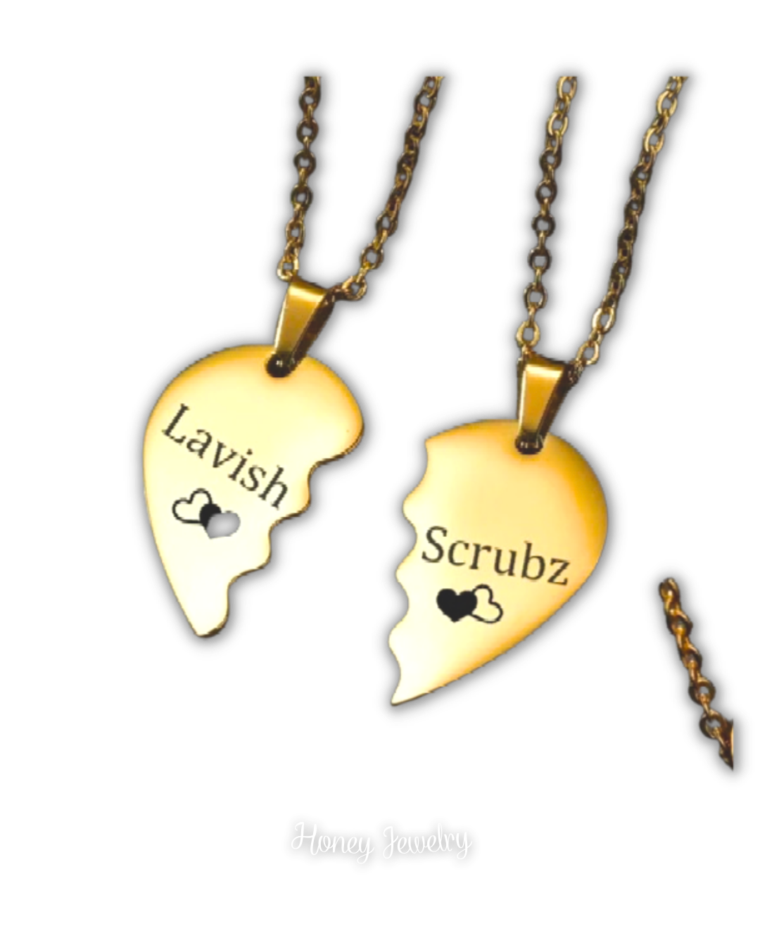 Collares para pareja corazon partido
