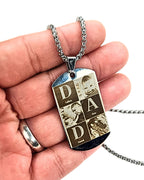 Collar Placa para Papá con Fotograbado Tipo Collage