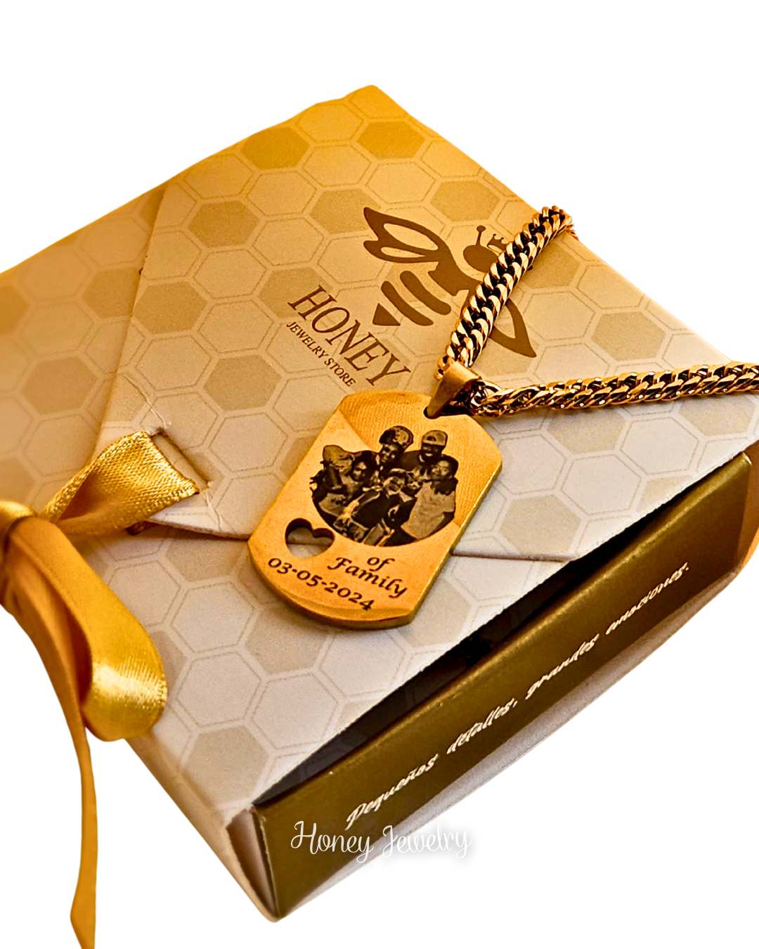 COLLAR PLACA FOTOGRABADO + CADENA GRUESA