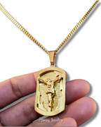 COLLAR PLACA CON SILUETA DE CRISTO REDENTOR