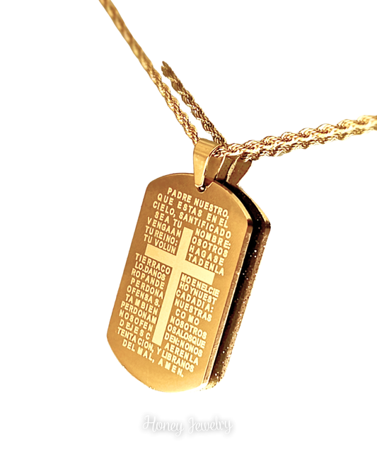 Collar Placa militar - Padre Nuestro