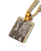 Rechthoekige plaathalsketting met hematiet