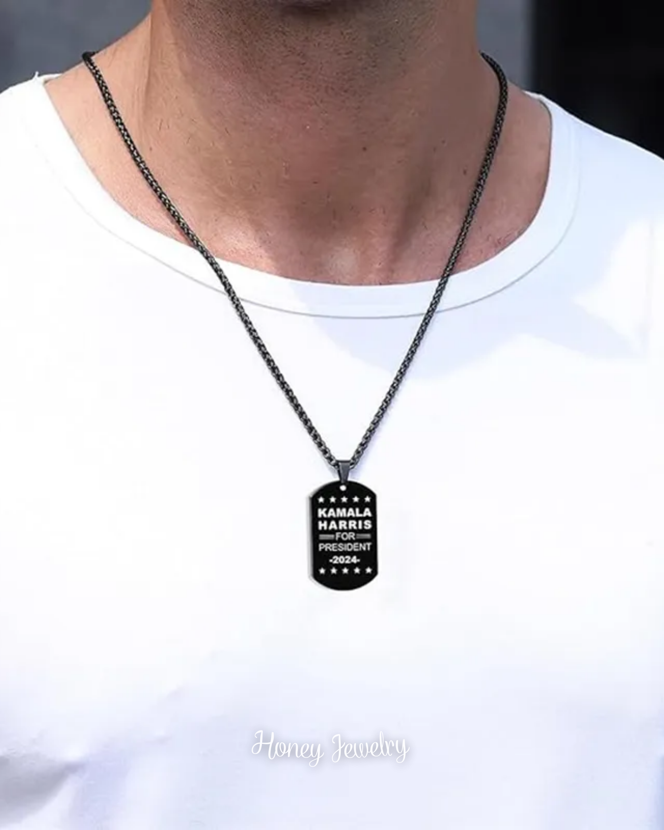 COLLAR PLACA MILITAR PERSONALIZADA CON TEXTO