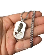 Foto-geëtste plaatketting