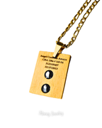 Rechthoekige plaathalsketting met hematiet