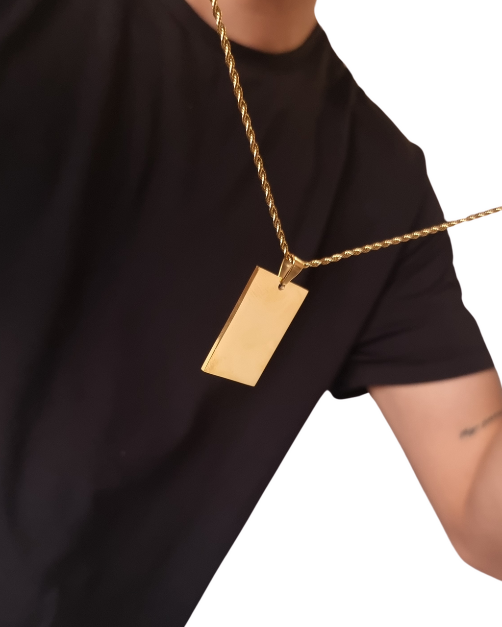 COLLAR PLACA RECTANGULAR CON FOTOGRABADO