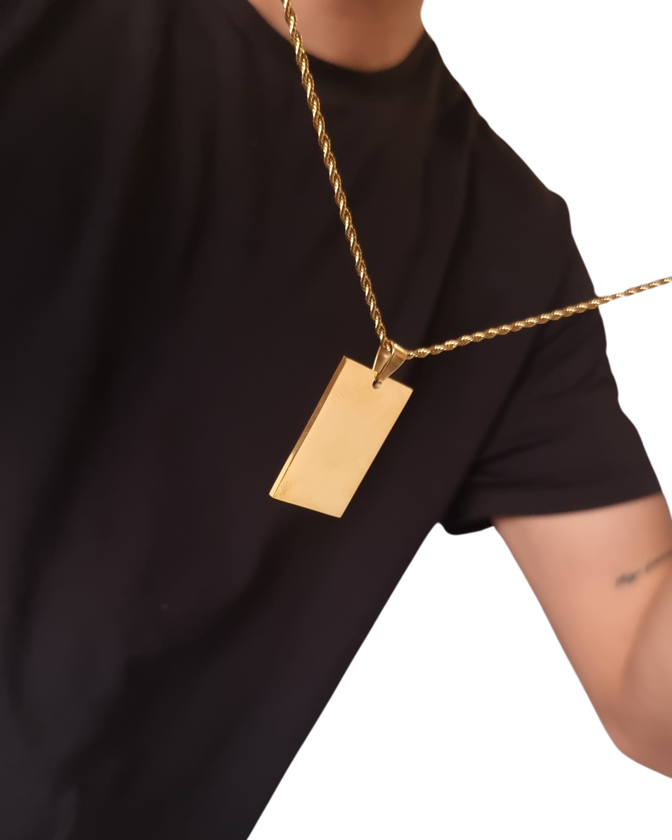 COLLAR PLACA RECTANGULAR CON FOTOGRABADO