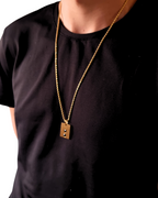 Rechthoekige plaathalsketting met hematiet