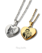COLLAR MINI CORAZON CON FOTOGRABADO