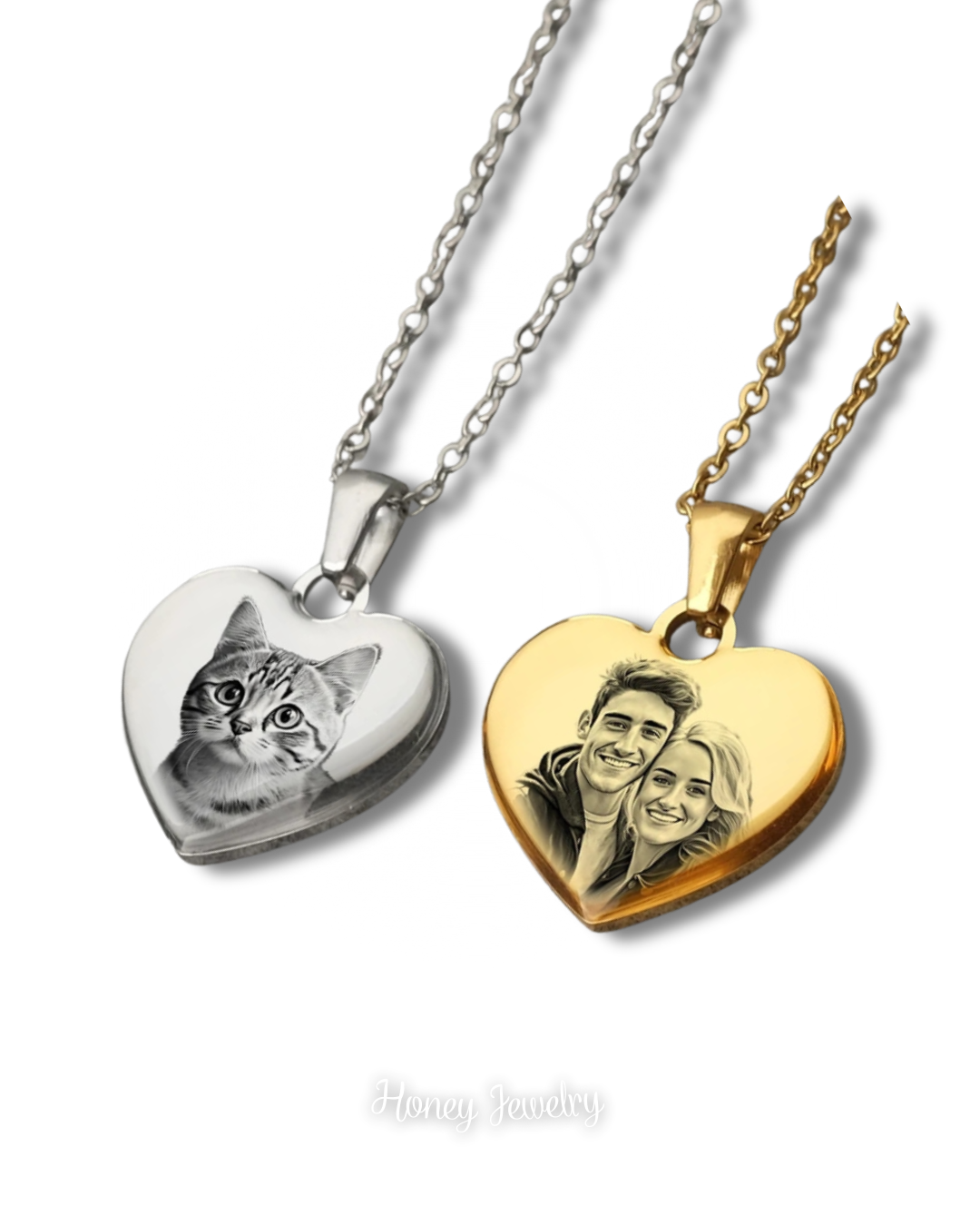 COLLAR MINI CORAZON CON FOTOGRABADO