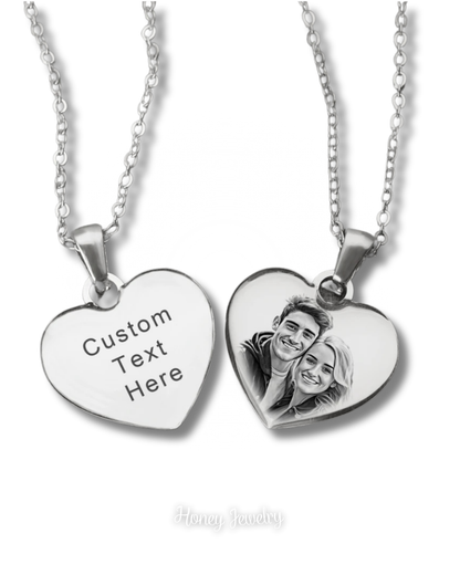 Mini heart plate with photo engraving