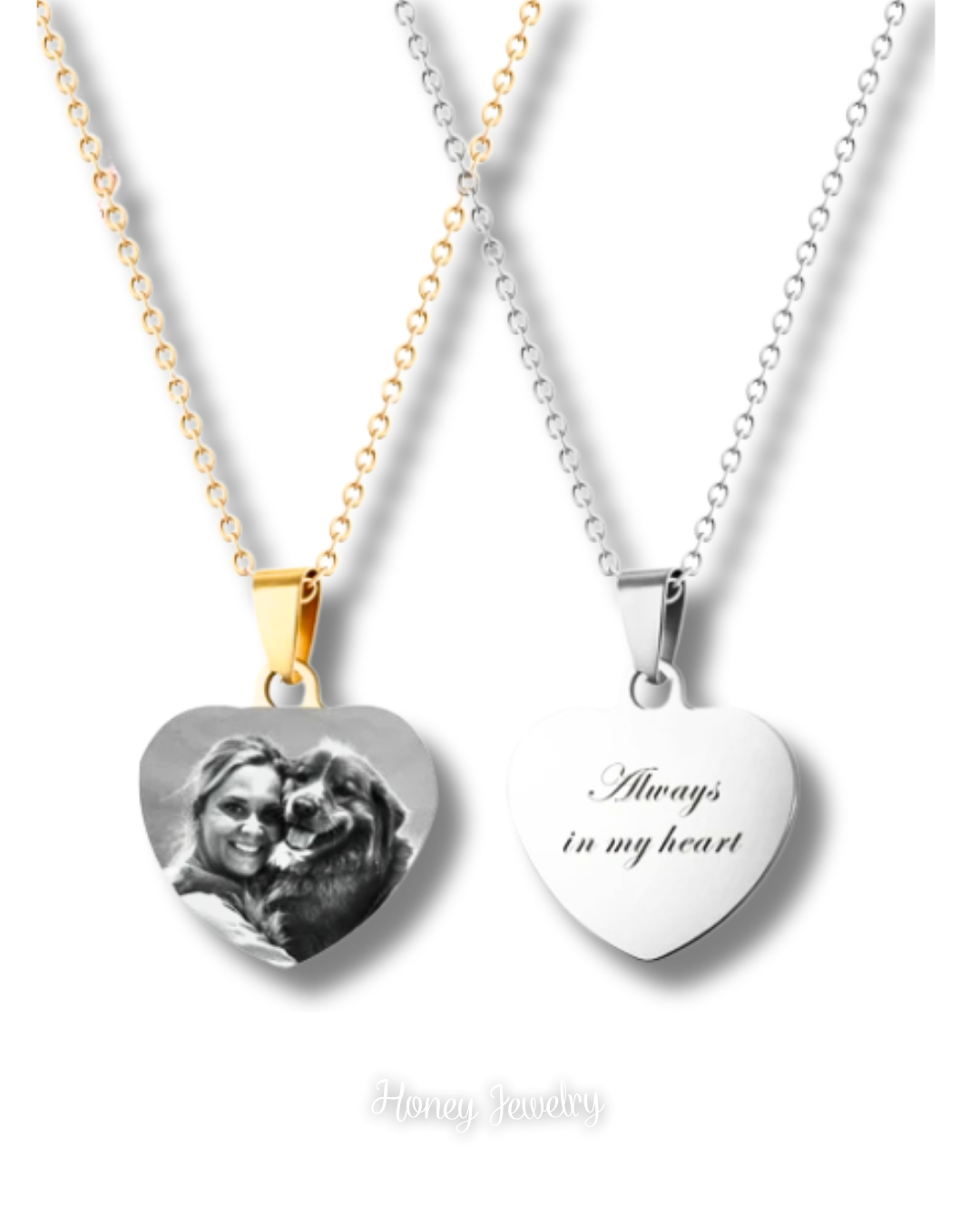 Mini heart plate with photo engraving