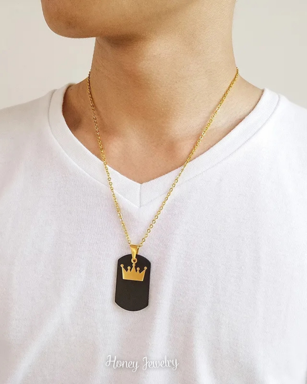 COLLAR PLACA PARA PAREJA REY Y REINA