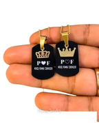 COLLAR PLACA PARA PAREJA REY Y REINA
