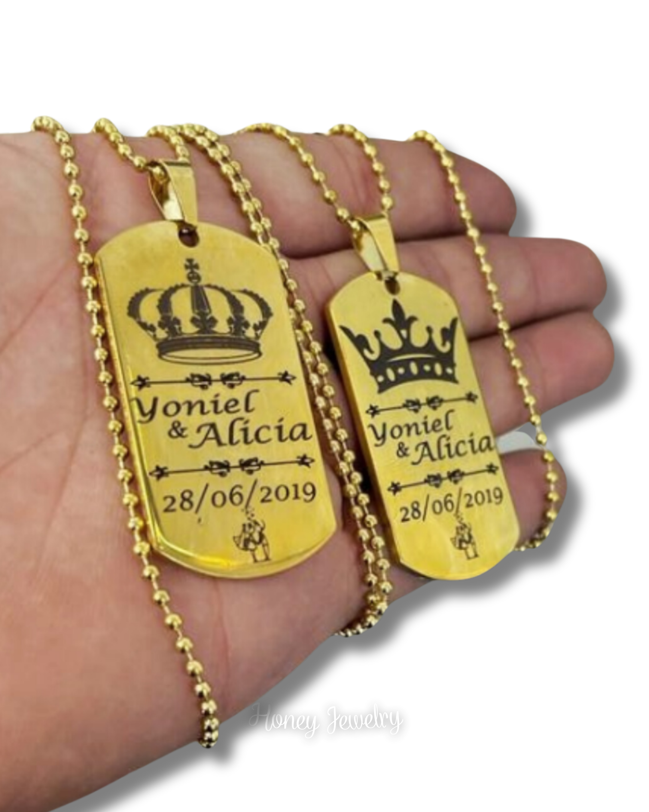 COLLAR PLACA MILITAR PARA PAREJA