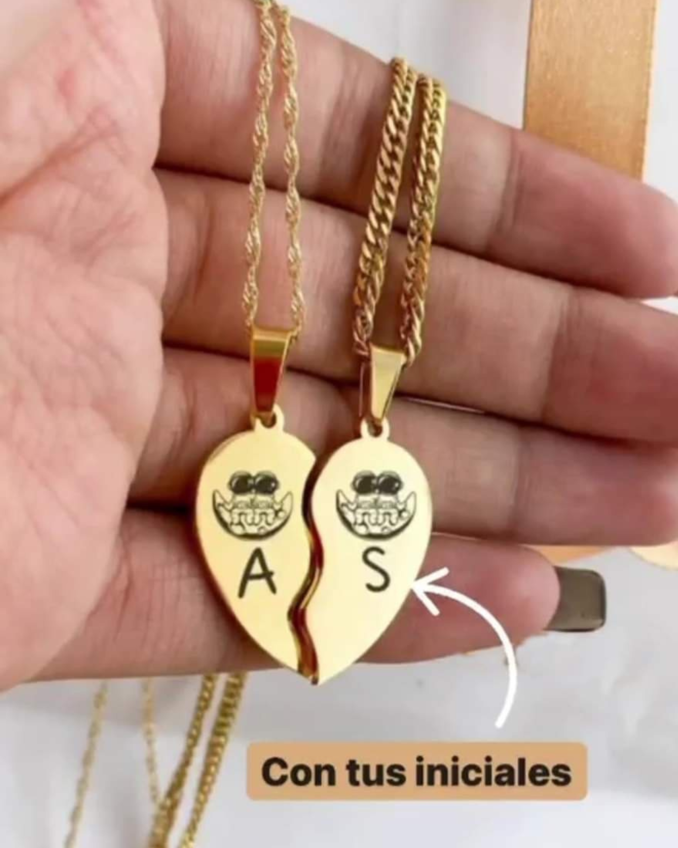 Collares para pareja corazon partido