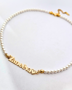 COLLAR CON NOMBRE Y PERLAS NATURALES MINI