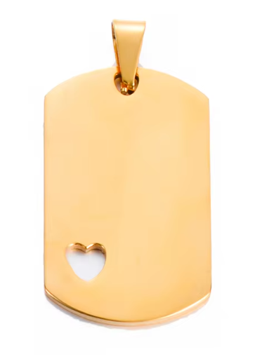 Plate necklace with heart