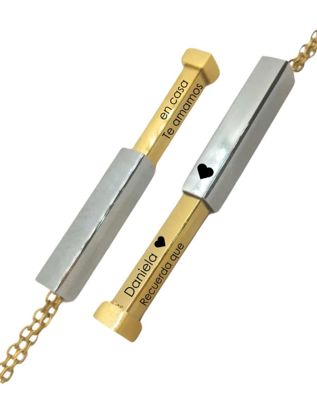 COLLAR BARRA OCULTA CON GRABADO LASER 360°