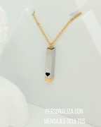 COLLAR BARRA OCULTA CON GRABADO LASER 360°