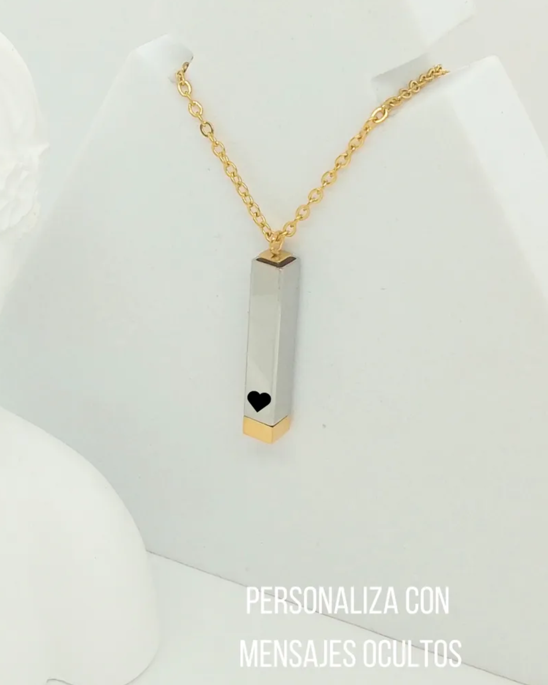 COLLAR BARRA OCULTA CON GRABADO LASER 360°