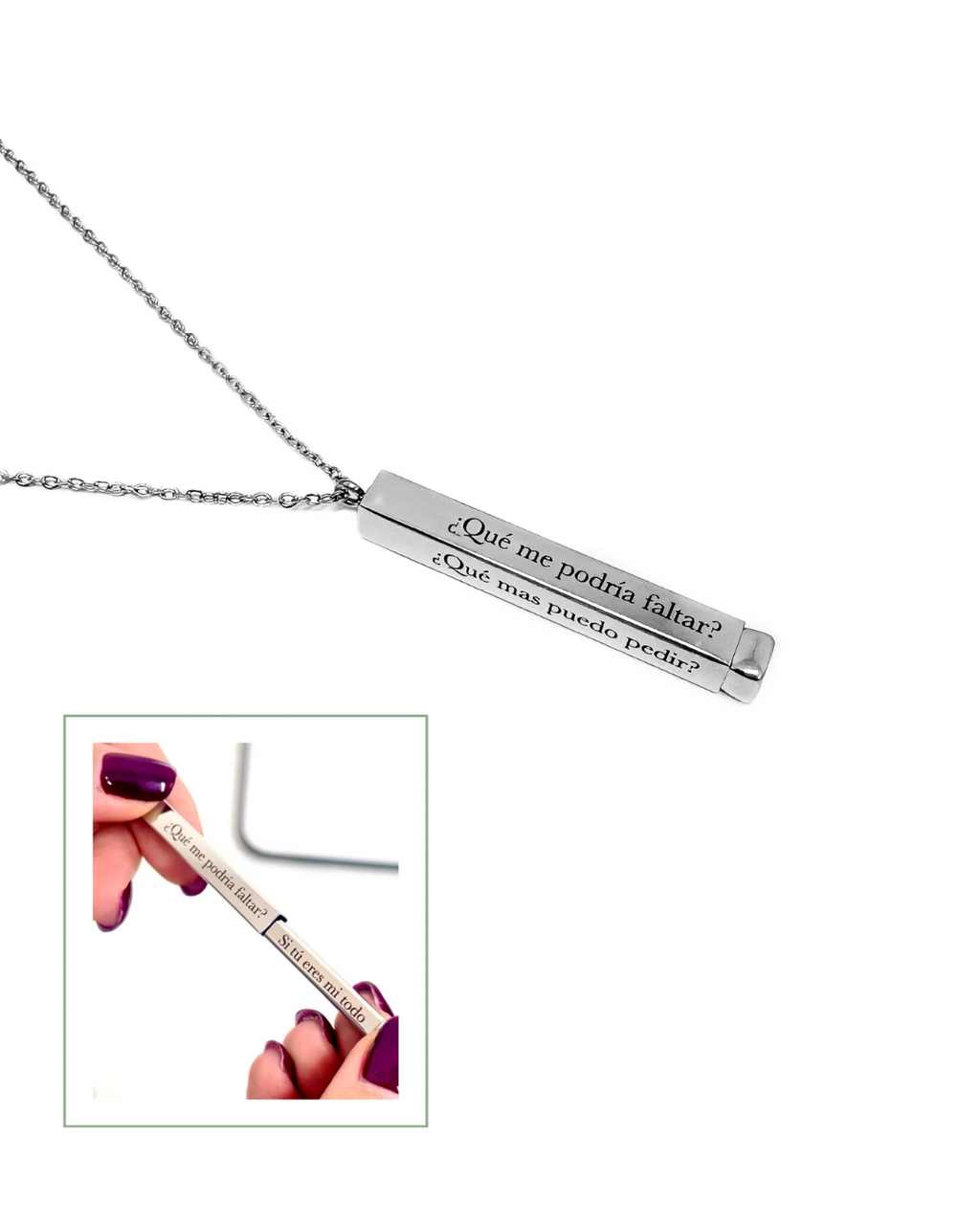 COLLAR BARRA OCULTA CON GRABADO LASER 360°