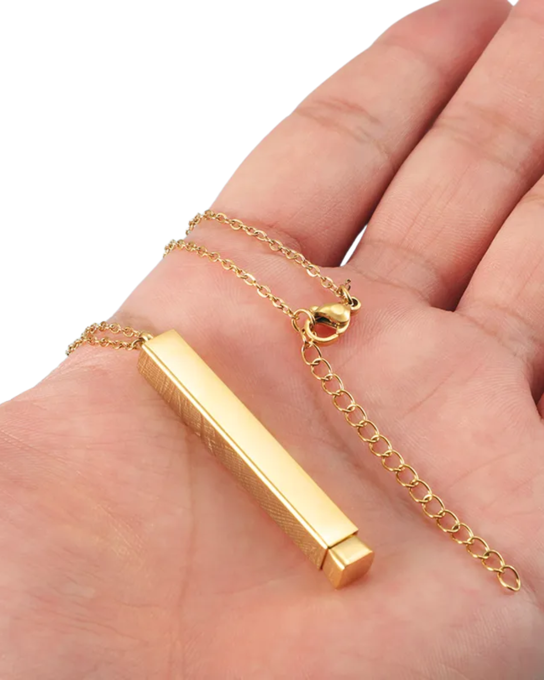 COLLAR BARRA OCULTA CON GRABADO LASER 360°