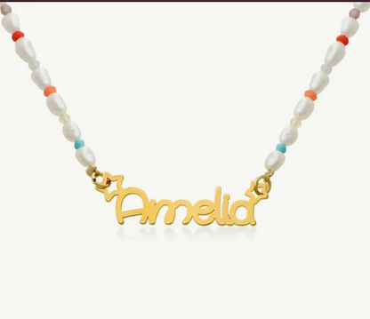 COLLAR DE PERLAS CANDY CON NOMBRE