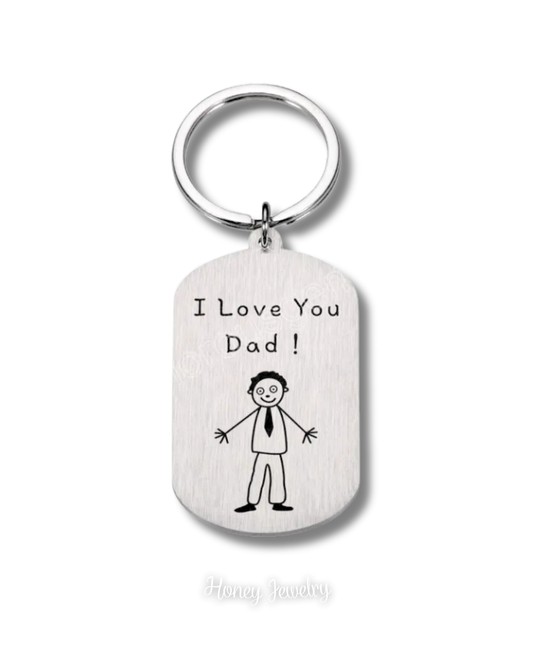 Doodles Military Badge Keychain for Dad