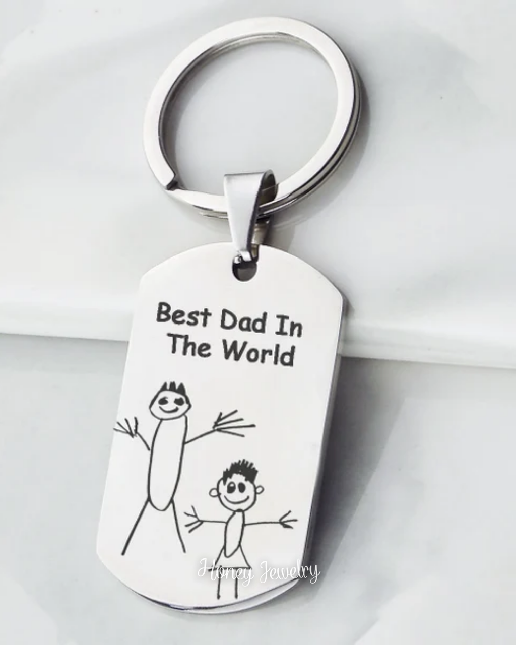 LLAVERO PLACA CON DIBUJO ORIGINAL DE TUS HIJOS