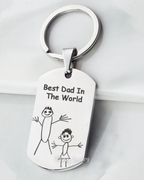 LLAVERO PLACA CON DIBUJO ORIGINAL DE TUS HIJOS