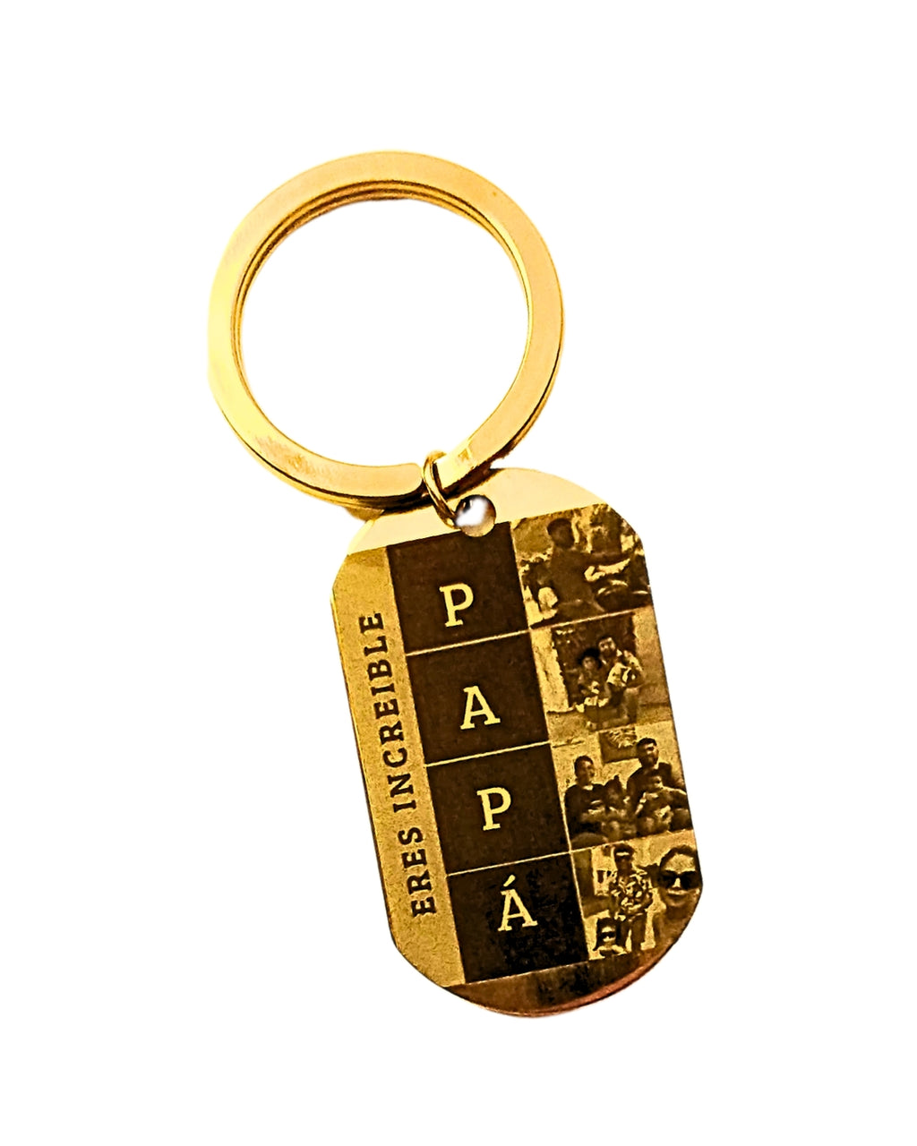 Llavero Placa para Papá con Fotograbado Tipo Collage
