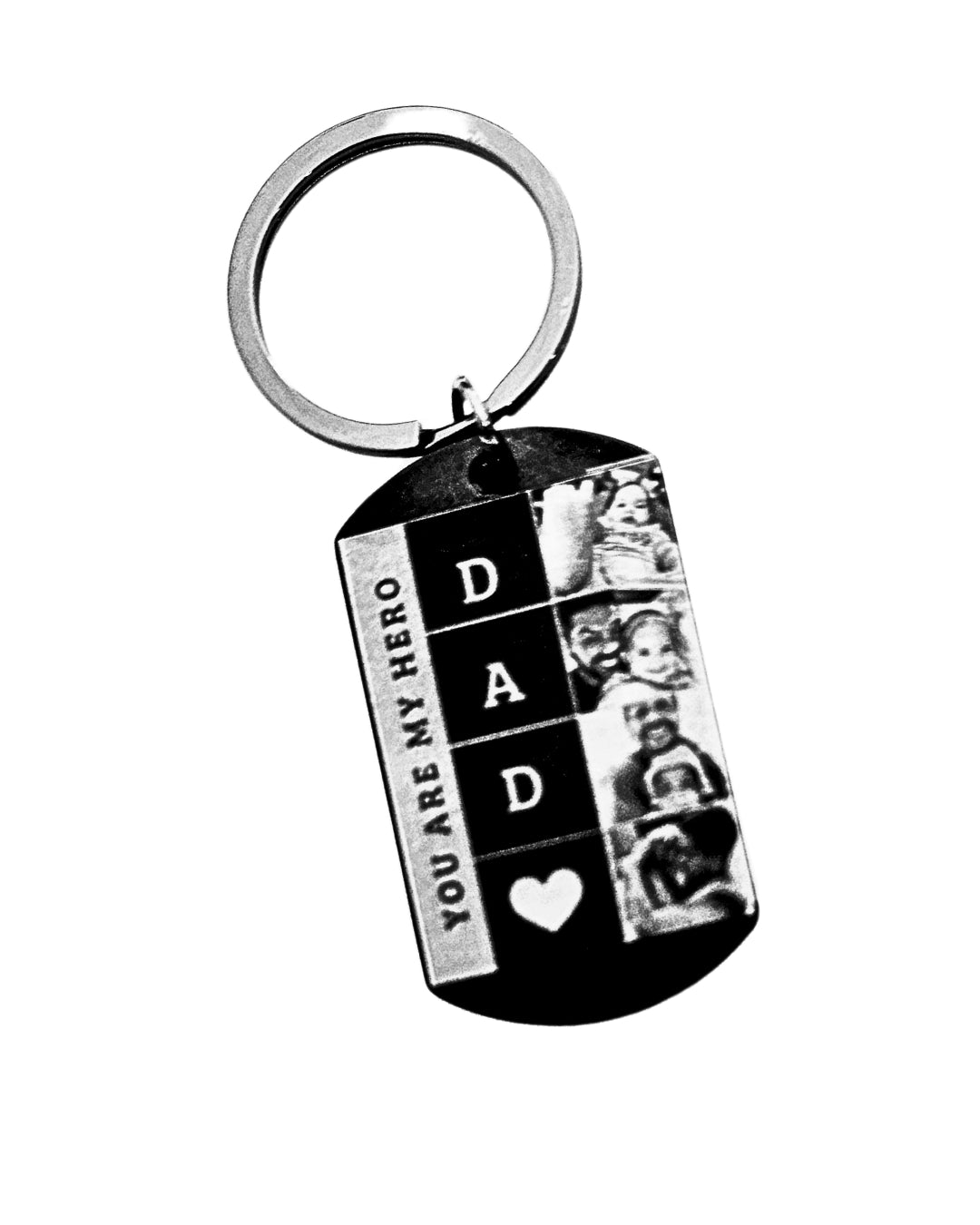 Llavero Placa para Papá con Fotograbado Tipo Collage