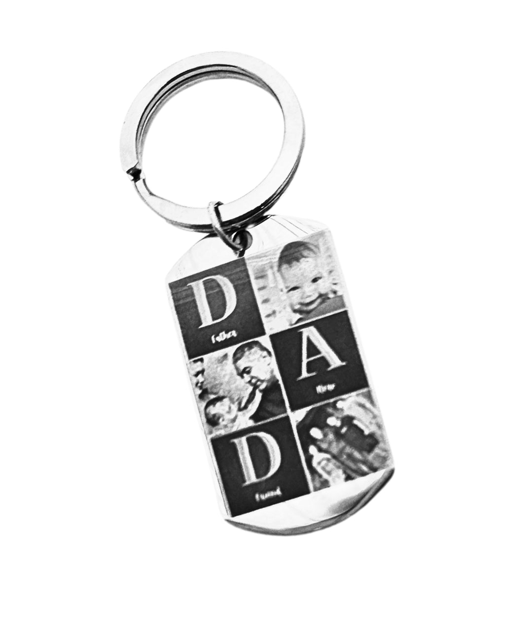 Llavero Placa para Papá con Fotograbado Tipo Collage