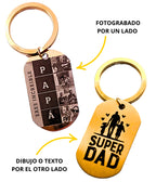 Llavero Placa para Papá con Fotograbado Tipo Collage