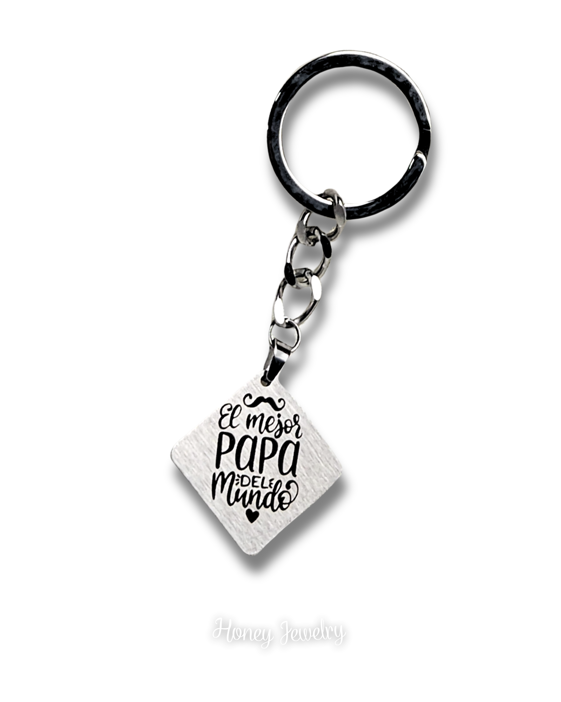 LLAVERO PLACA ROMBO CON FOTOGRABADO