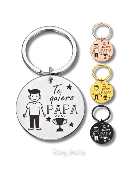 Round plate keychain for DAD