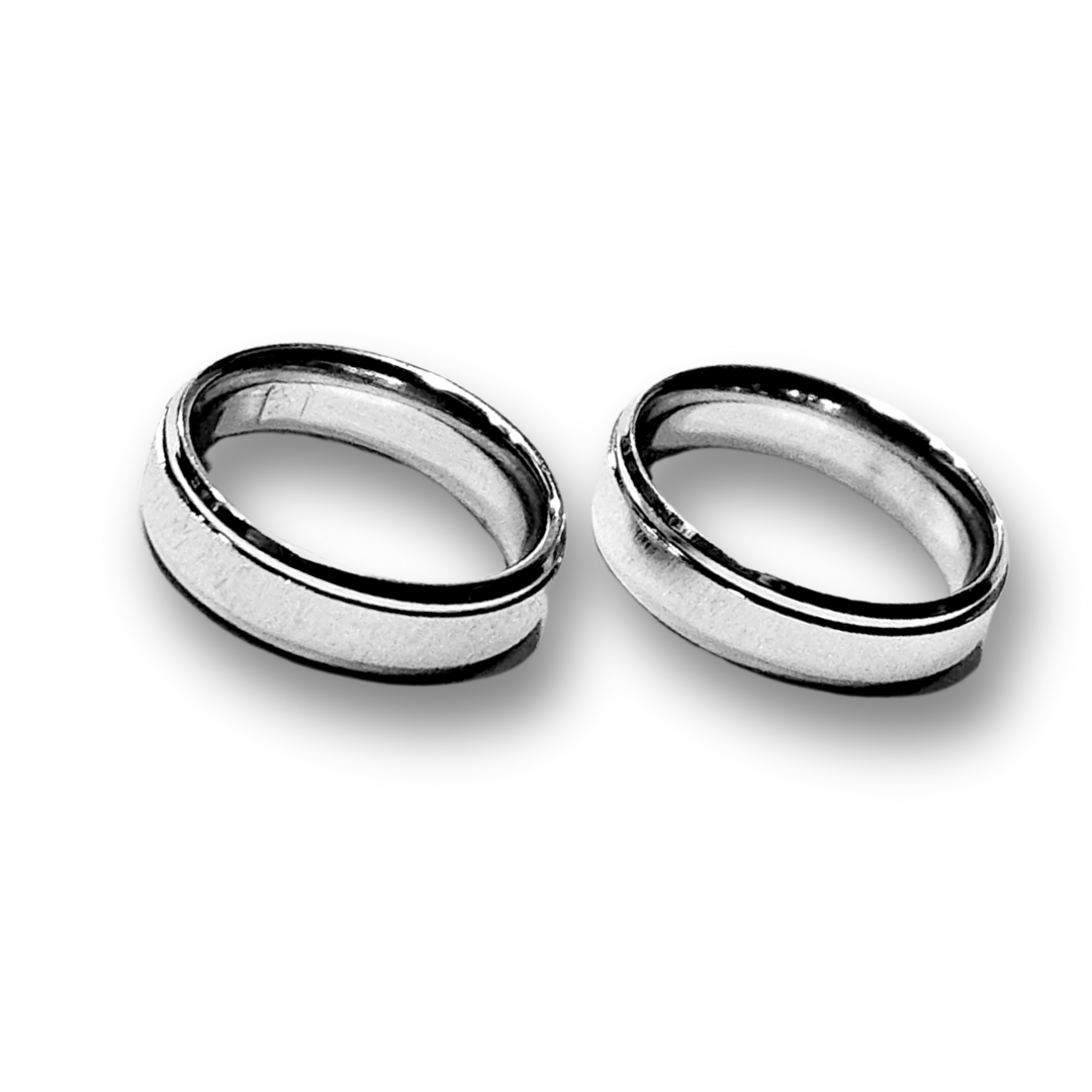 DUO DE ANILLOS PARA PAREJA MATIZADOS - ULTIMAS TALLAS