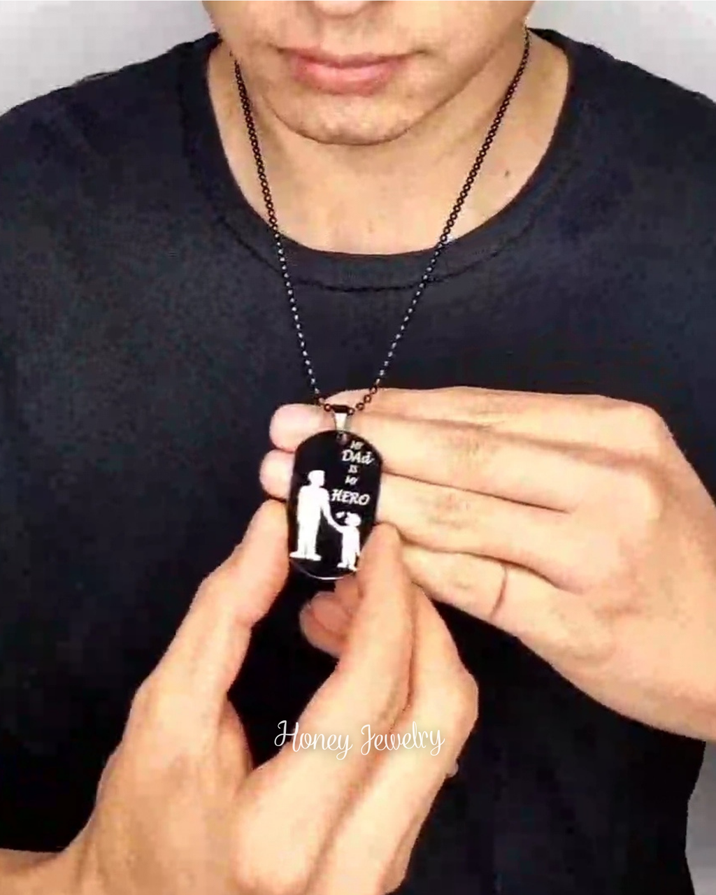 COLLAR PLACA MILITAR CON FOTOGRABADO